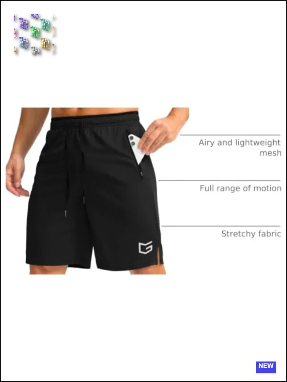 Men's Athletic Shorts with Zipper Pockets 9/11